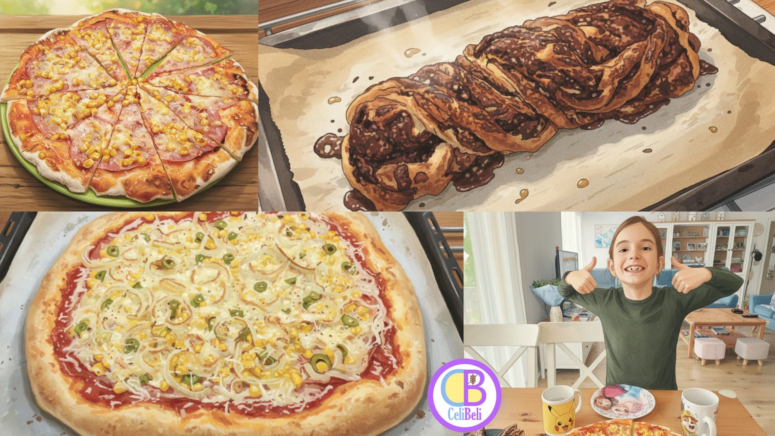Jedno cesto, dve tváre: Slaná pizza aj sladký kakaový koláč 🍕🥮